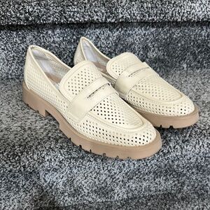 Dolce Vita Cream Perforated Loafers slip on penny style ivory size 11 women’s